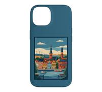 Carcasa para iPhone 14 Copenhague Dinamarca Nyhavn Harbor Vintage Travel Artwork