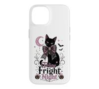 Carcasa para iPhone 14 Coqueta de Gato Negro Feline Fright Night para Halloween