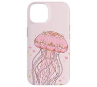 Carcasa para iPhone 14 Coquette Jellyfish Pink Bow Pearls Soft Girl Aesthetic