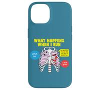 Carcasa para iPhone 14 Corredor What Happens When I Run Quote Jogging Funny Running