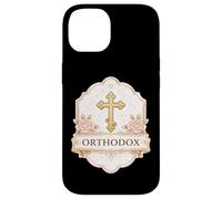 Carcasa para iPhone 14 Cruz Cristiana ortodoxa Oriental Oriental para Mujer y niña Floral