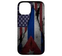 Carcasa para iPhone 14 Cuba American Roots Cuban USA Flag Black