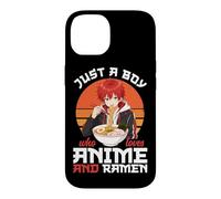 Carcasa para iPhone 14 Cuenco de Fideos japoneses Just A Boy Who Loves Anime y Ramen