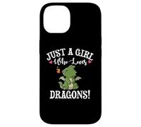 Carcasa para iPhone 14 Cute Cartoon Womens Just A Girl Who Loves Kawaii Dragon