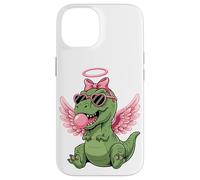 Carcasa para iPhone 14 Cute Dinosaur Angel Valentine's Day Gum Love