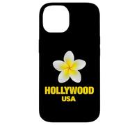 Carcasa para iPhone 14 Cute Hollywood USA Tropical Yellow Frangipani Aesthetic Art