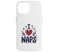 Carcasa para iPhone 14 Cute I Heart Naps Design for Moms, Sleepy Girl Funny Mom