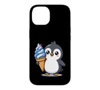 Carcasa para iPhone 14 Cute Penguin Holding Ice Cream Cone Cartoon