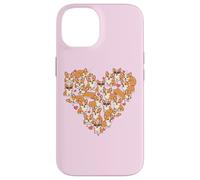 Carcasa para iPhone 14 Cute Womens Love Kawaii Valentines Day Heart Corgi Dog Lover