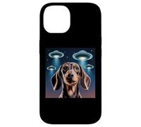 Carcasa para iPhone 14 Dachshund Dog Alien UFO Dachshund Decoración Niños Divertido Dachshund