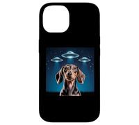 Carcasa para iPhone 14 Dachshund Dog Alien UFO Dachshund Decoración Niños Divertido Dachshund