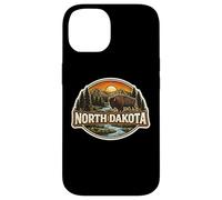 Carcasa para iPhone 14 Dakota del Norte Souvenir Vacation Memorabilia Badge State Trip
