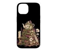 Carcasa para iPhone 14 Dark Academia Cottagecore Tea Books Botanical Mushroom