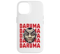 Carcasa para iPhone 14 Daruma Máscara Roja Texto Arte Repetir Expresión Audaz