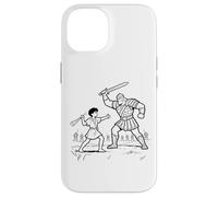 Carcasa para iPhone 14 David & Goliat Lucha - Niños Fe Colorear Biblia Historia Arte