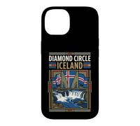 Carcasa para iPhone 14 Diamond Circle Islandia Cascadas Ruta Escénica Vintage