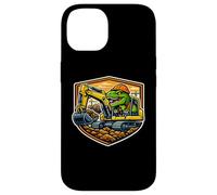 Carcasa para iPhone 14 Dinosaurio Excavador Operador Equipo Pesado Dino Niños Niños
