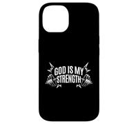 Carcasa para iPhone 14 Dios es mi Fuerza Christian Gimnasio Fitness Motivacional
