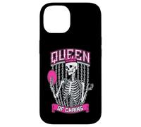 Carcasa para iPhone 14 Disc Golf Frolf Esqueleto gótico Reina De Cadenas Calavera Golfista
