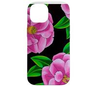 Carcasa para iPhone 14 Diseño Floral de Camelia Rosa con patrón de Flores Fucsia