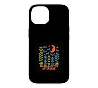 Carcasa para iPhone 14 Diseño Magic Happens After Dark Moon & Flowers