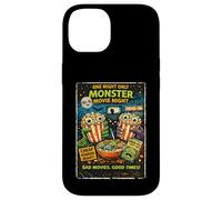 Carcasa para iPhone 14 Diseño Película Horror Retro con Palomitas Monstruo Drive-In