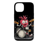 Carcasa para iPhone 14 Disfraz de corazón oscilante y latiendo para Amantes de los Tambores