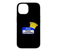 Carcasa para iPhone 14 Disfraz de Halloween fácil con Texto en inglés «My Name Is Prince»