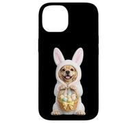 Carcasa para iPhone 14 Disfraz de Perro Cocker Spaniel con Conejito de Pascua