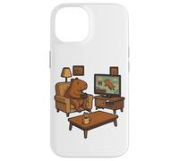 Carcasa para iPhone 14 Divertido Capybara Gamer Meme Cozy Animal Gaming Broma Juego Retro