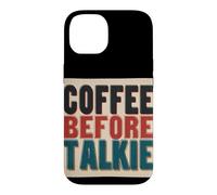 Carcasa para iPhone 14 Divertido Disfraz de café Antes del discurso de Talkie