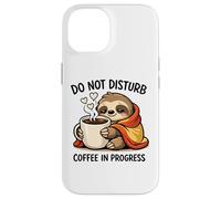 Carcasa para iPhone 14 Do Not Disturb Coffee Sloth Cute Funny Morning Mood Tees