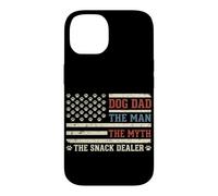 Carcasa para iPhone 14 Dog Dad The Man The Myth The Snack Dealer Bandera Estadounidense