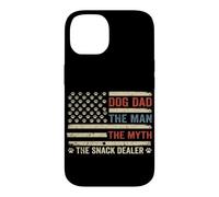 Carcasa para iPhone 14 Dog Dad The Man The Myth The Snack Dealer Bandera Estadounidense