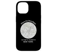 Carcasa para iPhone 14 Donde comenzó Nuestra Historia - Diseño de Mapa de la Ciudad de Nueva York