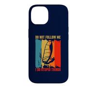 Carcasa para iPhone 14 Don't Follow Me I Do Stupid Things Retro Windsurf
