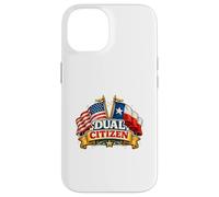 Carcasa para iPhone 14 Dual Citizen Texas American Flag Patriotic Funny Pride