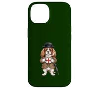 Carcasa para iPhone 14 Dulce Cavalier King Spaniel Perro Taza Café Bandera de Inglaterra