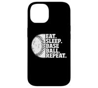 Carcasa para iPhone 14 Eat Sleep Baseball Repeat Softball Catcher Batter Baseballer