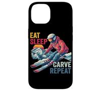 Carcasa para iPhone 14 Eat Sleep Carve Repeat - Ski Driver Sunset Ski Design