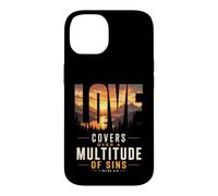 Carcasa para iPhone 14 El Amor Cubre pecados Pedro 4 8 versículo bíblico