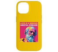 Carcasa para iPhone 14 El Amor es una Enfermedad Mental Palabras de sabiduría de Platón Estilo de Arte Pop