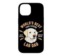 Carcasa para iPhone 14 El Mejor dueño de Perro White Lab Dad True Legend del Mundo