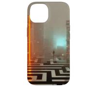Carcasa para iPhone 14 El umbral de neón - Cyberpunk Dystopian City Art
