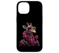 Carcasa para iPhone 14 Elegante Retrato de león Moda felino Copa de Vino gráfico