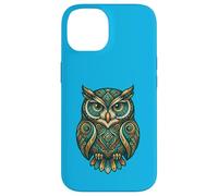 Carcasa para iPhone 14 Elemental Folk Art Owl Symmetrical Mandala Bird Graphic