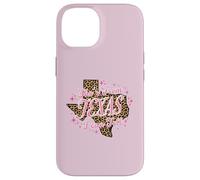 Carcasa para iPhone 14 Ella es de Texas I Can Tell Pink Leopard
