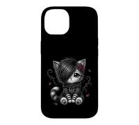 Carcasa para iPhone 14 EMO Cat Rose Regalos góticos Amante de los Gatos Goth Girl Dark Kitty