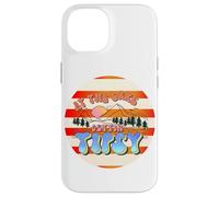 Carcasa para iPhone 14 En el Lago, emborrachándose, Retro, de los 70, Mountain Sunset Camping