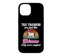 Carcasa para iPhone 14 Entrenamiento TRX/Funny Colorful Unicorn Personal Trainers